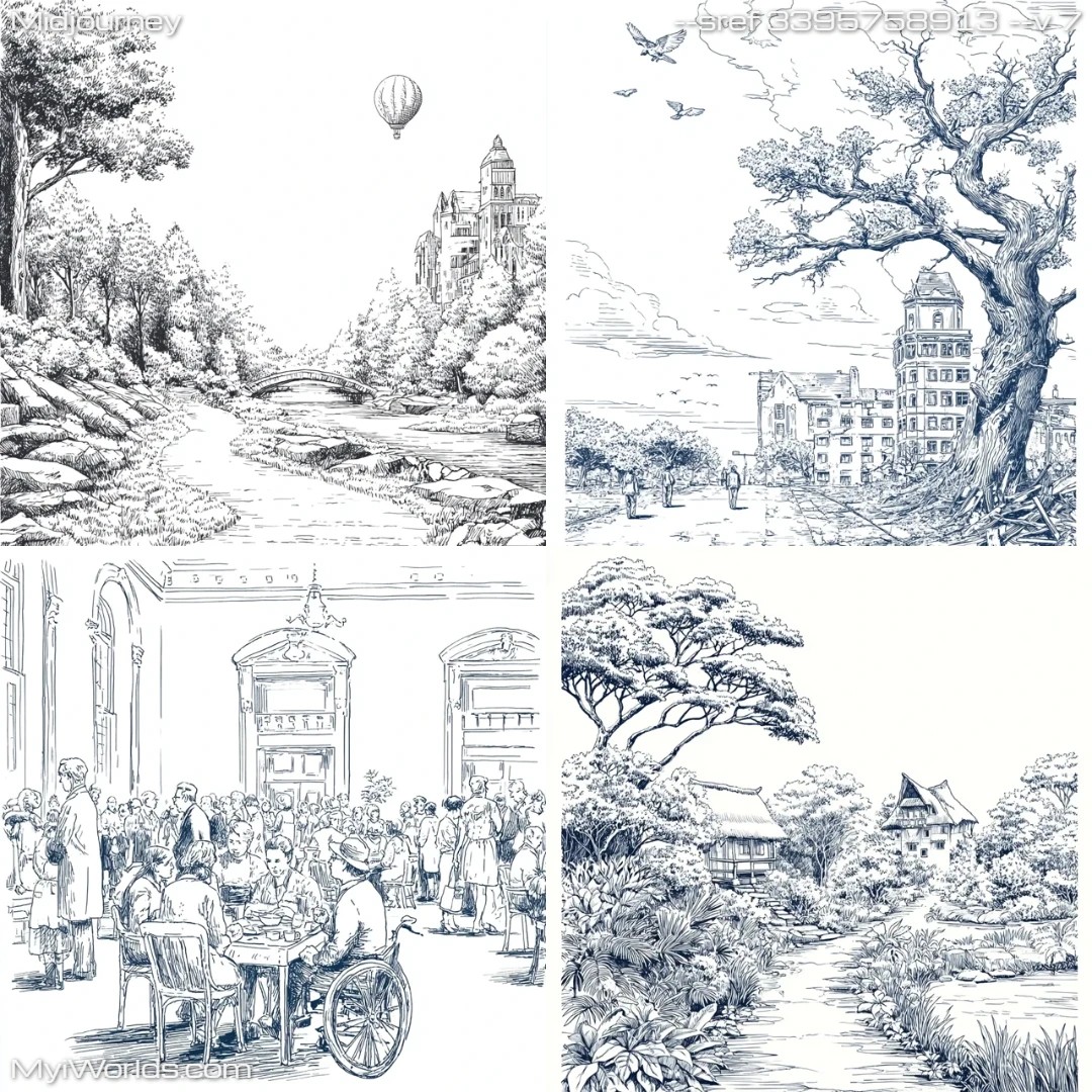 Monochromatic-realistic-landscape-line-art-with-varying-levels-of-detail.
