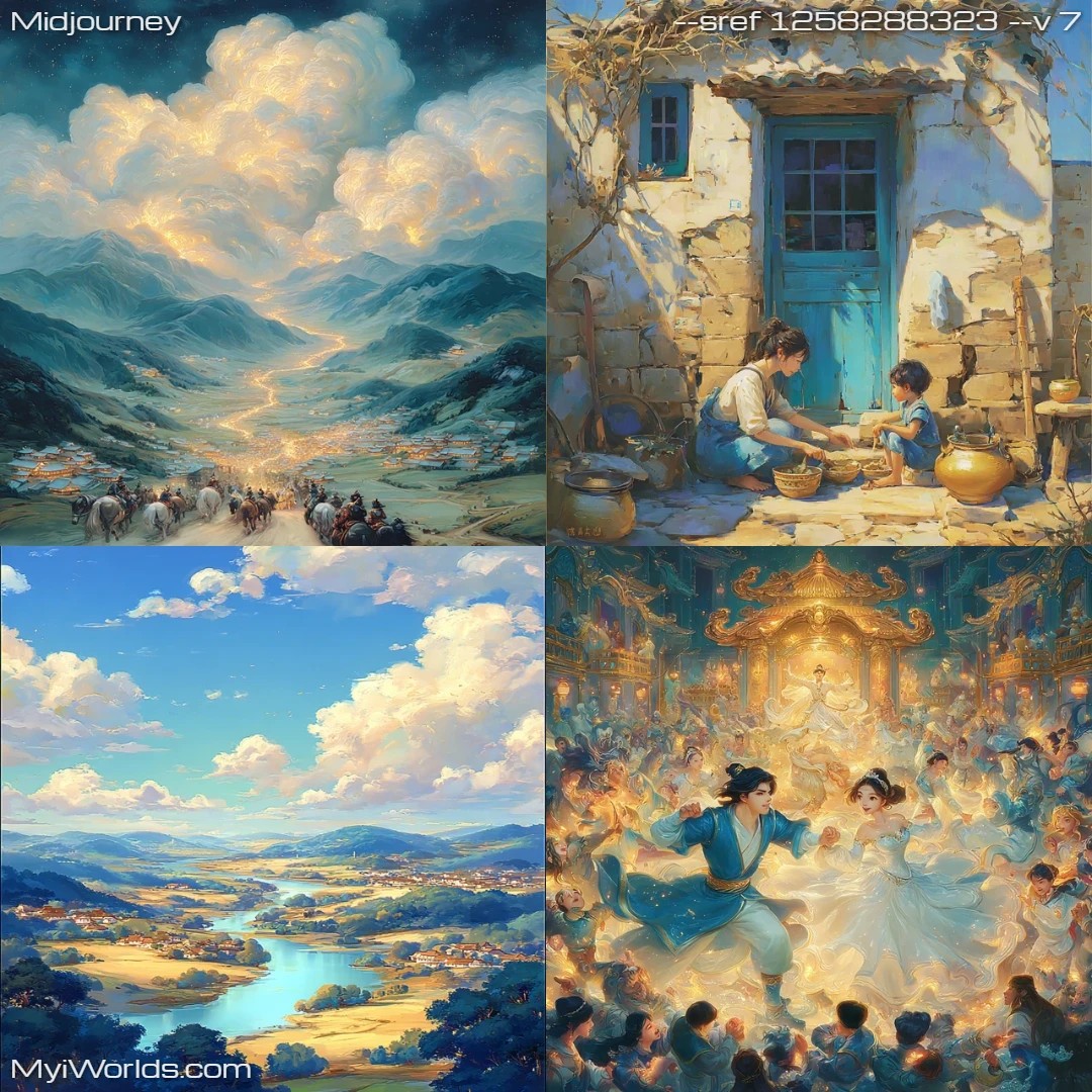 Romantic oil painting with warm, dramatic lighting and narrative focus.