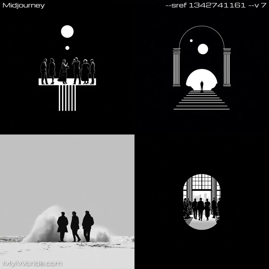 Minimalistic monochromatic graphic art with a modern touch.