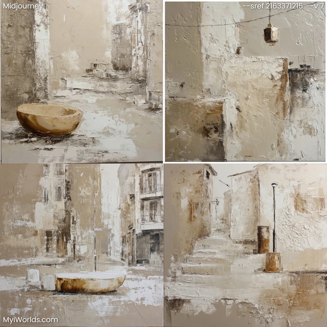 Expressionistic-oil-painting-with-muted-colors-and-urban-scene.