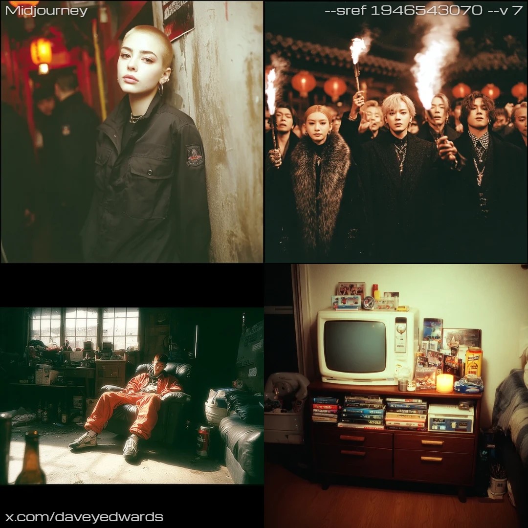 Grunge art with high contrast, dark tones.