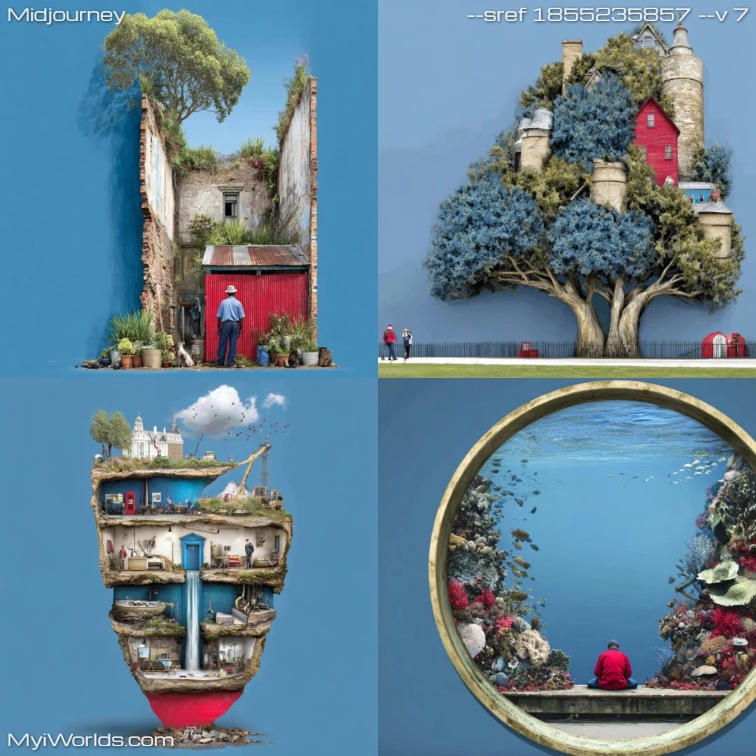 Urban fantasy digital art with realistic details, featuring a mix of urban and fantastical elements.