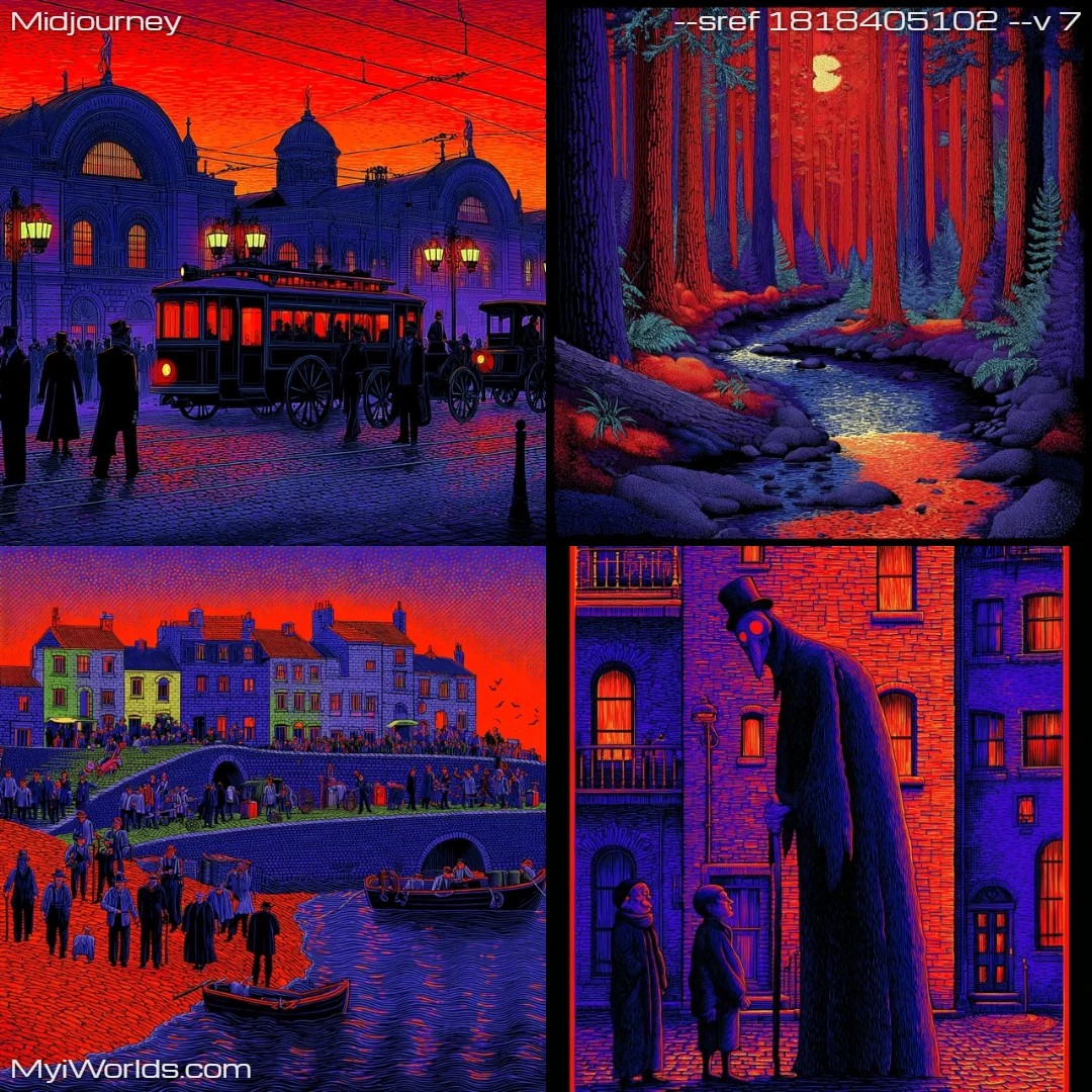 Dark Romantic painterly narrative with moody, atmospheric lighting.