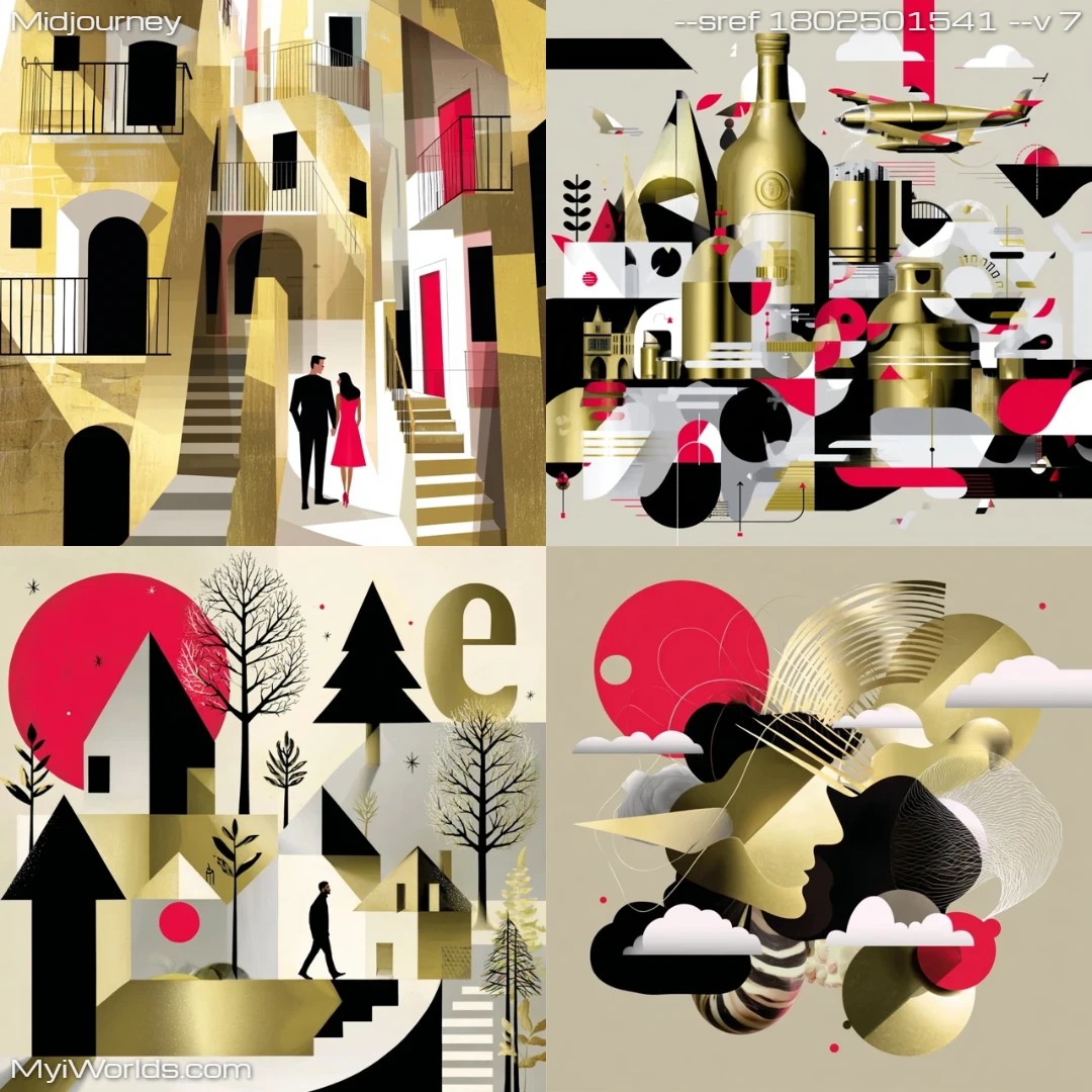 Futuristic modern abstract art with metallic elements.