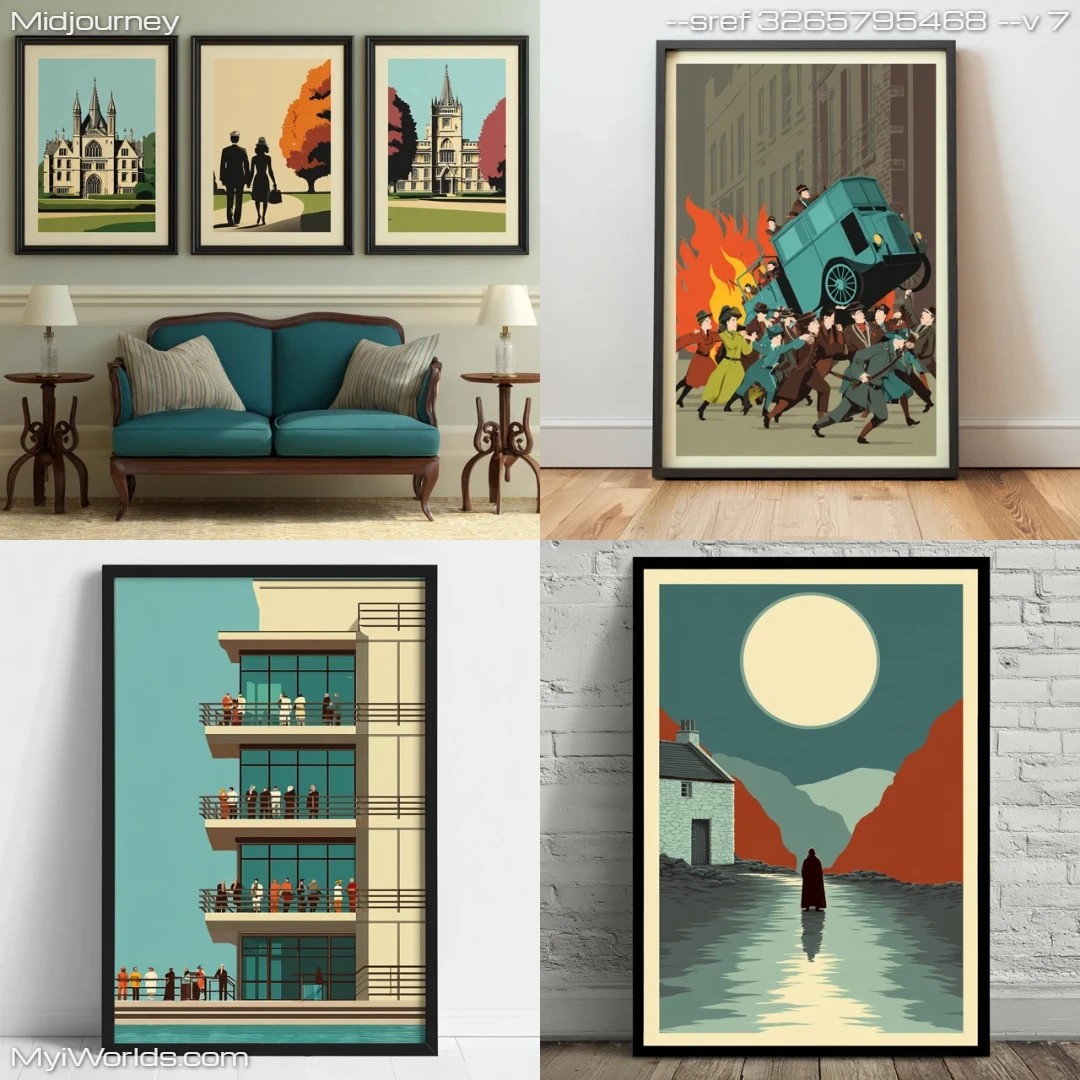 Modern monochromatic cityscape with geometric shapes.