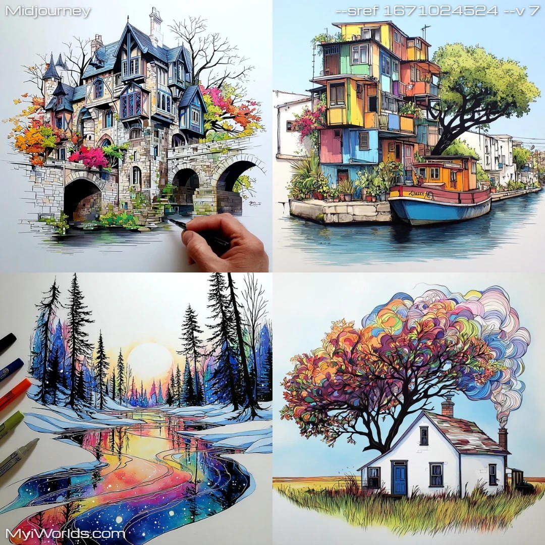 Colorful detailed surreal high-contrast art.