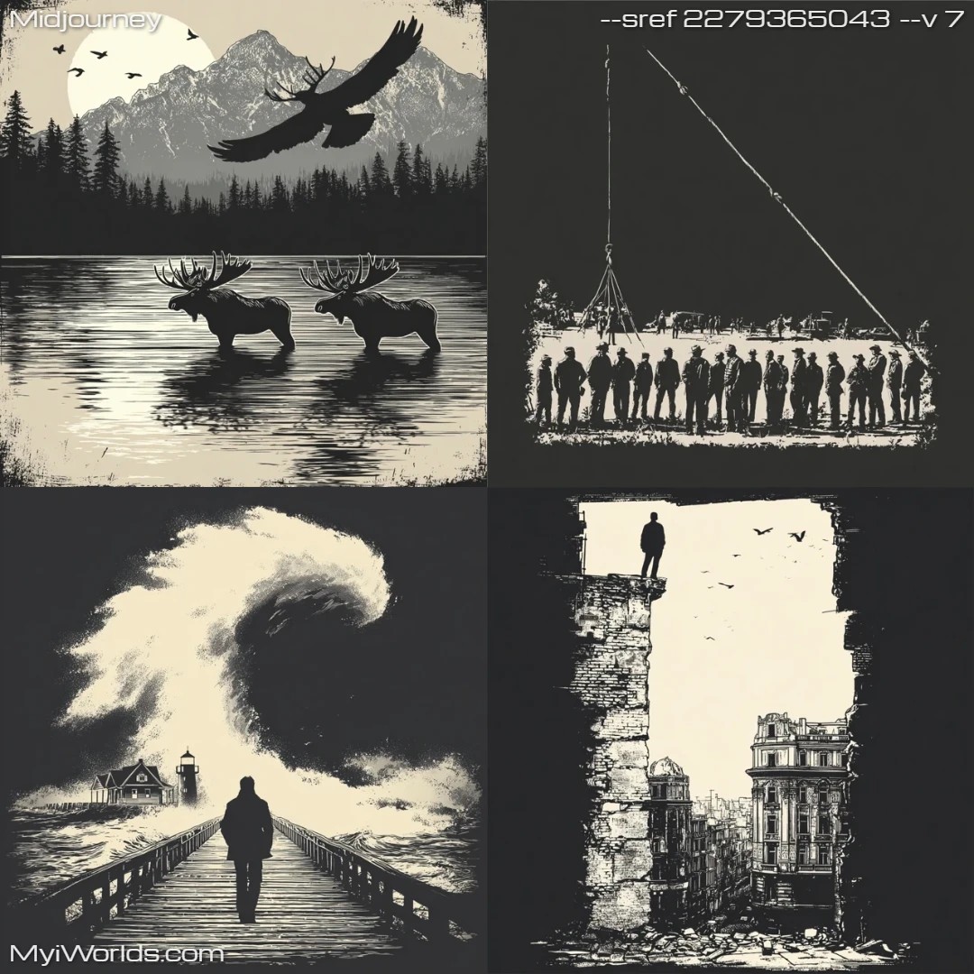 Surrealistic dark art with a mystical atmosphere.