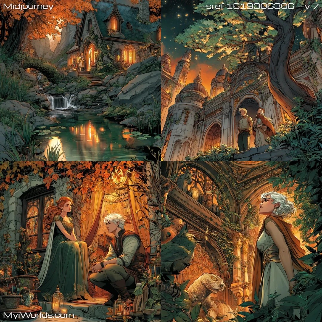Digital art with high contrast, evoking a fairytale atmosphere with dramatic lighting.