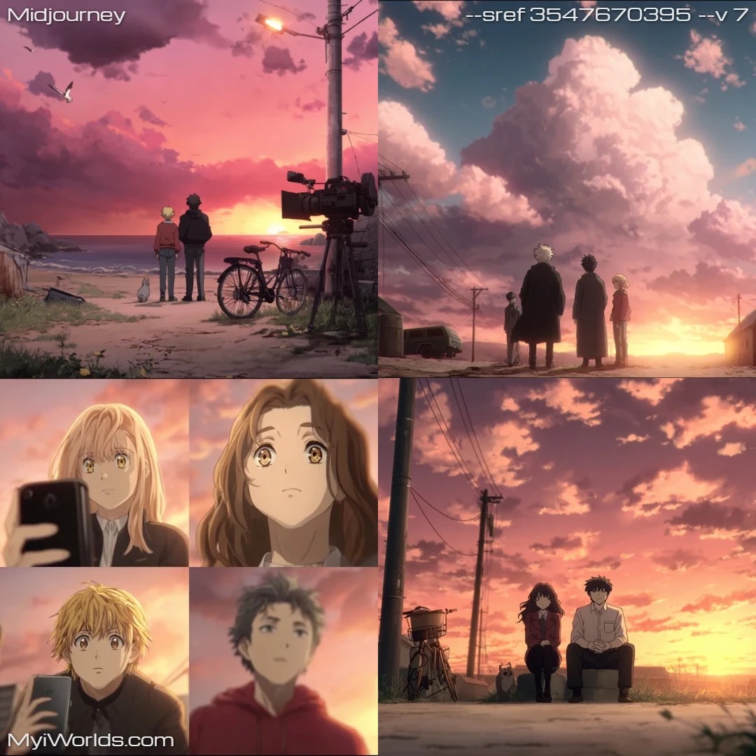 Cartoonish-animation-with-high-contrast,-emphasizing-dramatic-sunset-lighting.