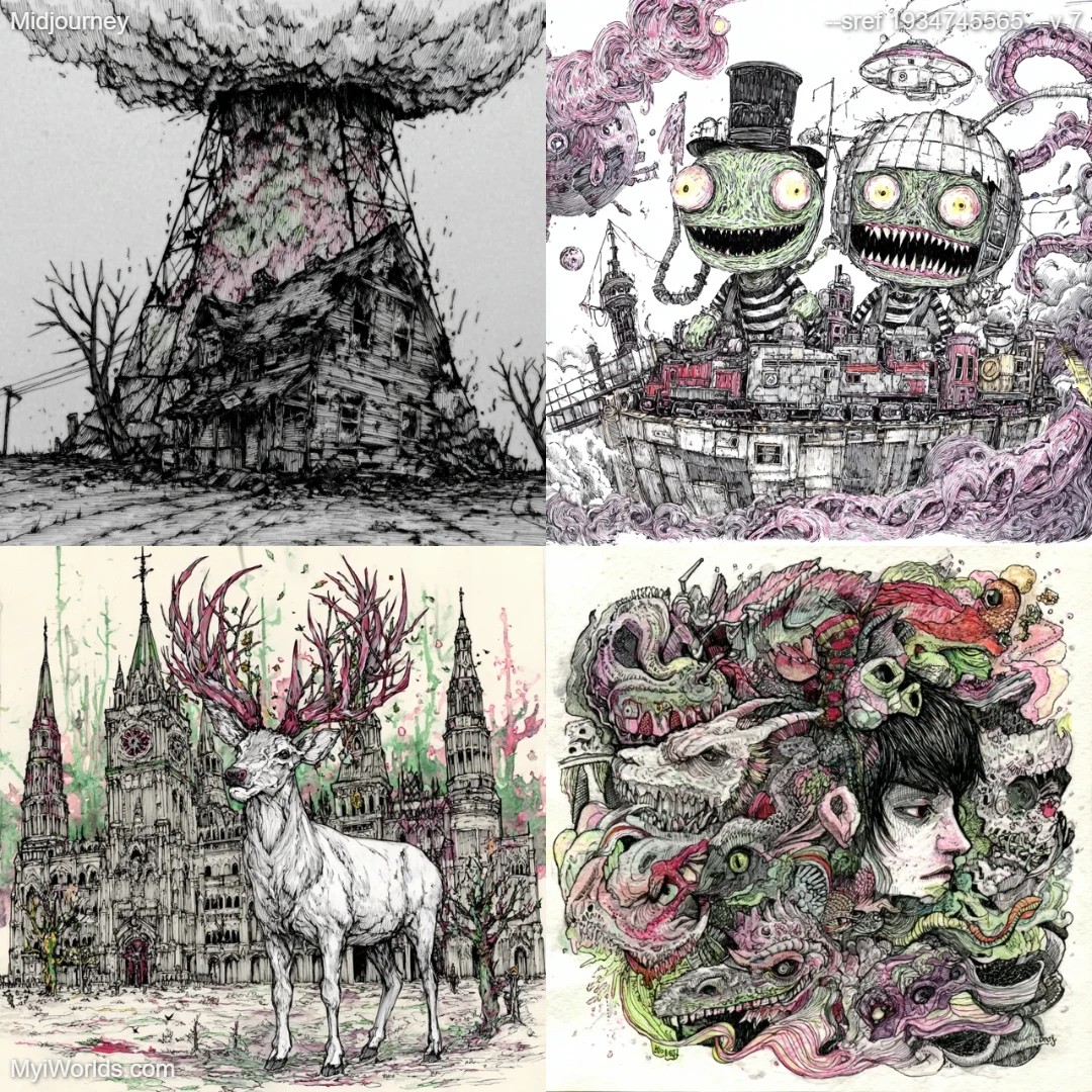 Dark fantasy digital art with intricate shading and monochromatic color scheme.