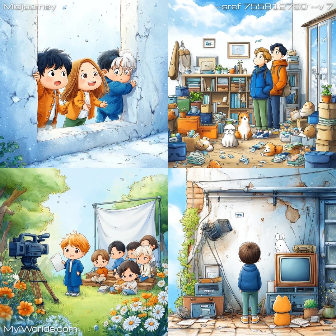Cartoon-style-with-muted-colors,-crisp-lines,-and-detailed-shading.