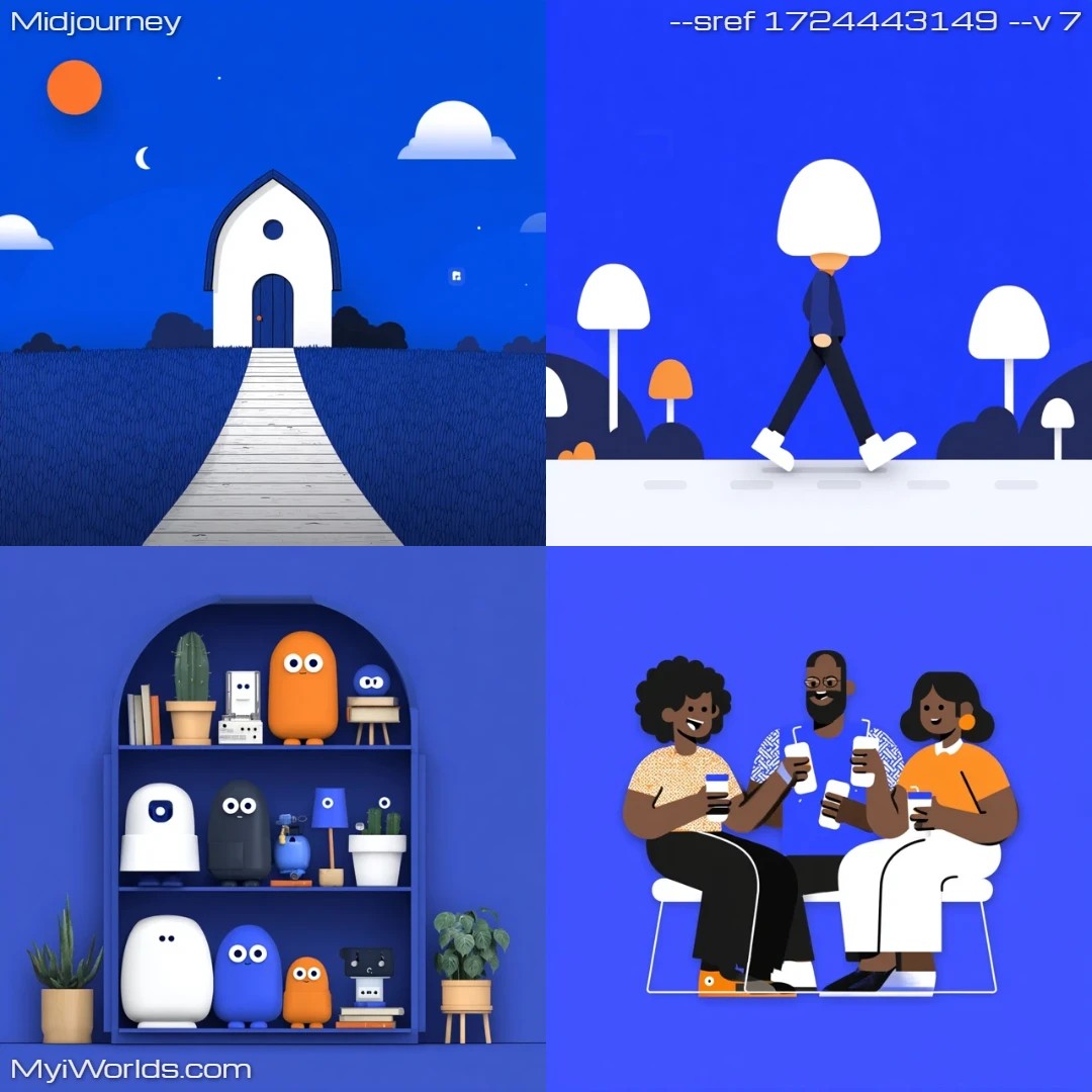 Cartoon-like illustration with flat colors and monochromatic scheme.