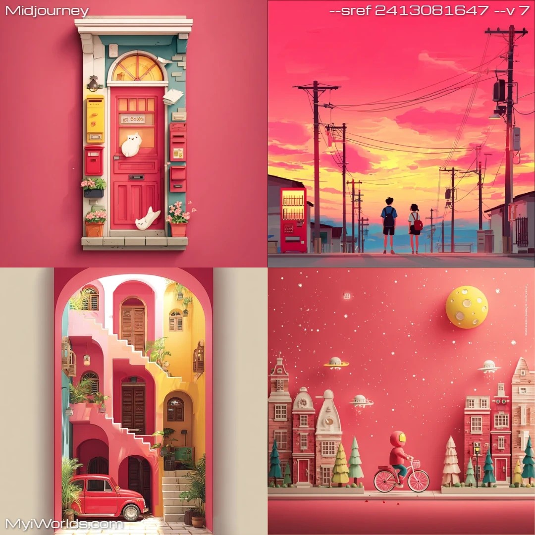 Surrealistic urban fantasy with isometric perspective.