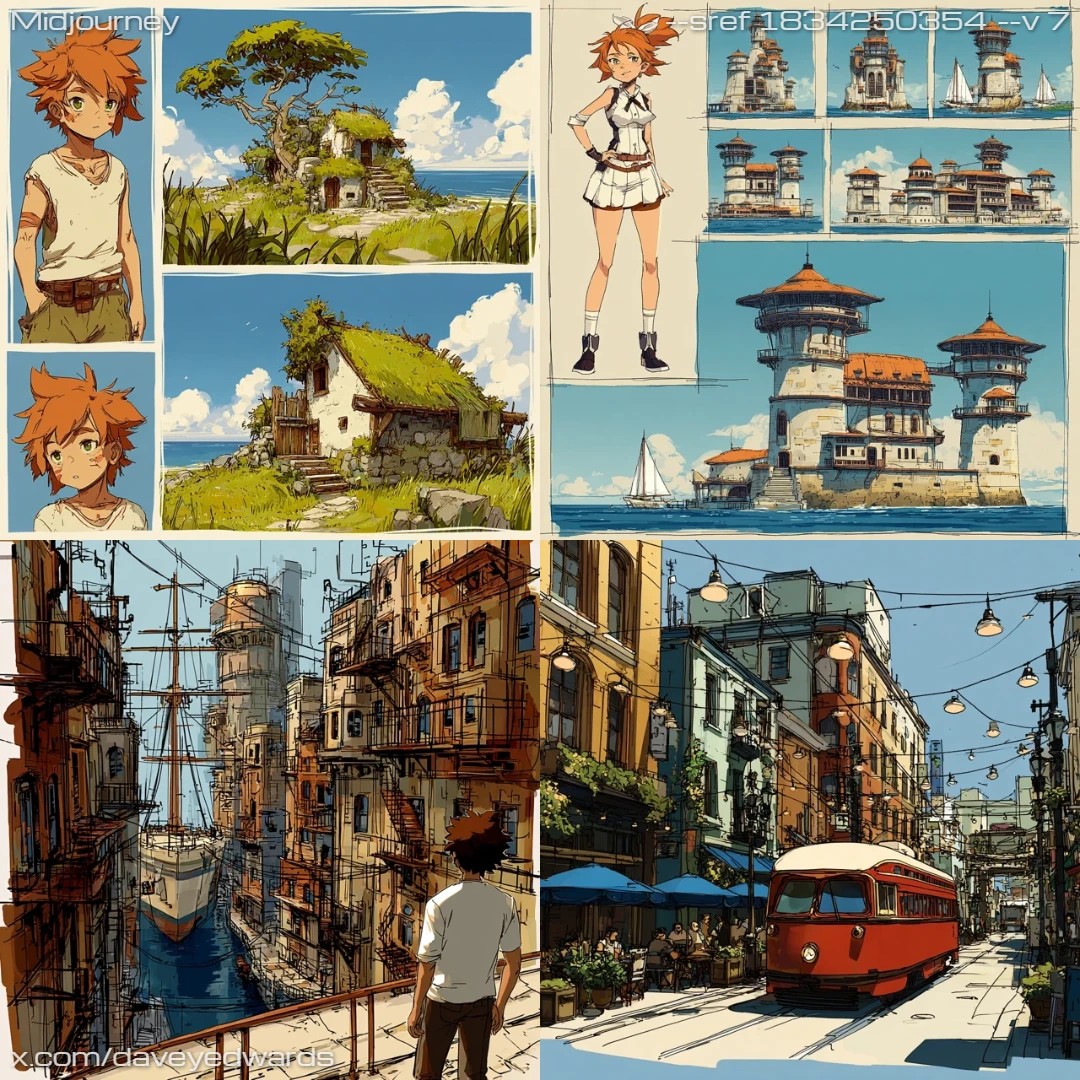 Cartoon style with bright, vibrant colors reminiscent of a comic book.