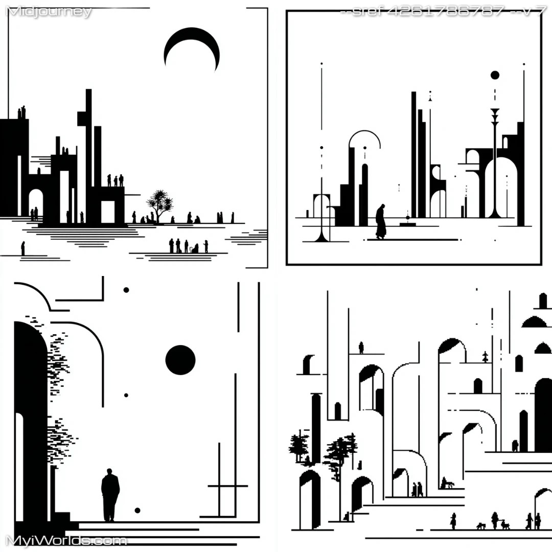Minimalist-black-and-white-cityscape-with-stark-contrast.