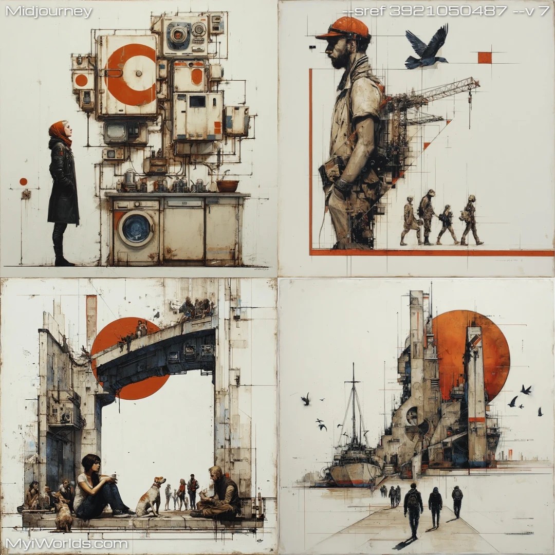 Science-fiction-digital-art-featuring-geometric-shapes-in-an-industrial-setting.