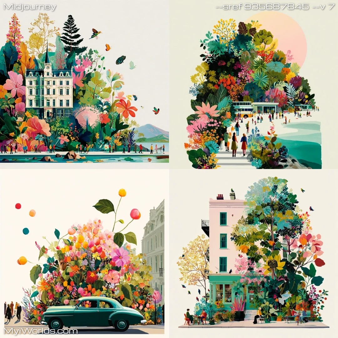 Surrealistic-high-contrast-art-with-bold,-vibrant-colors.