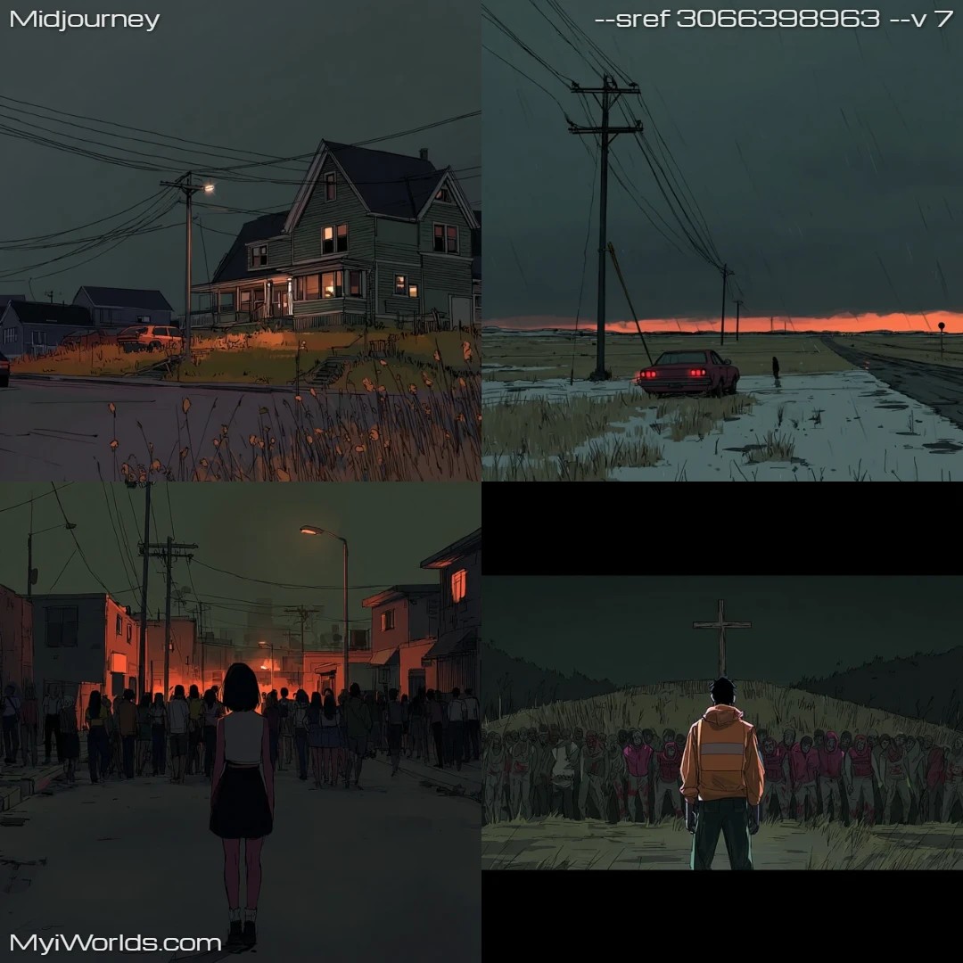 Graphic novel illustration with muted palette and cinematic lighting.