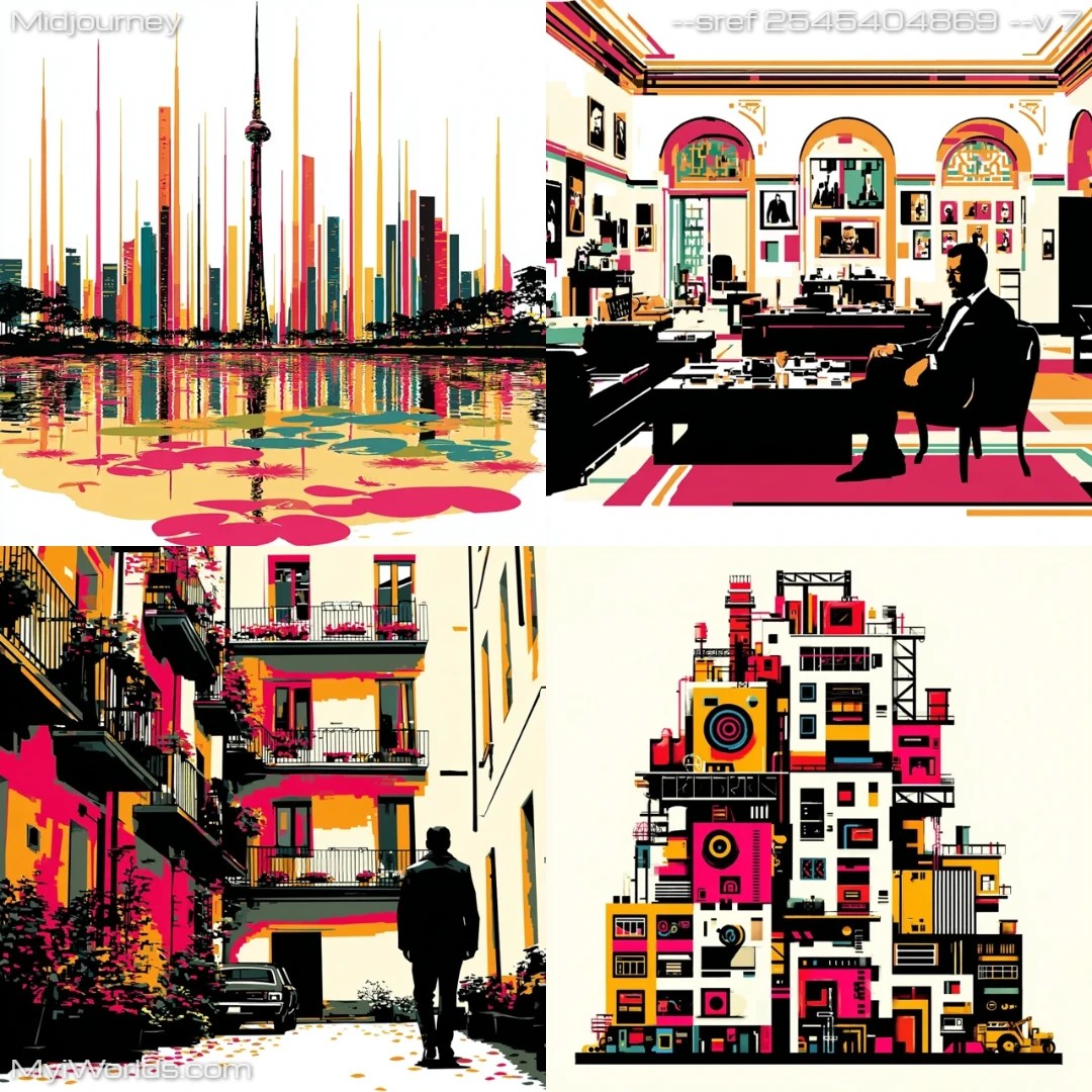High contrast comic art with digital rendering techniques.