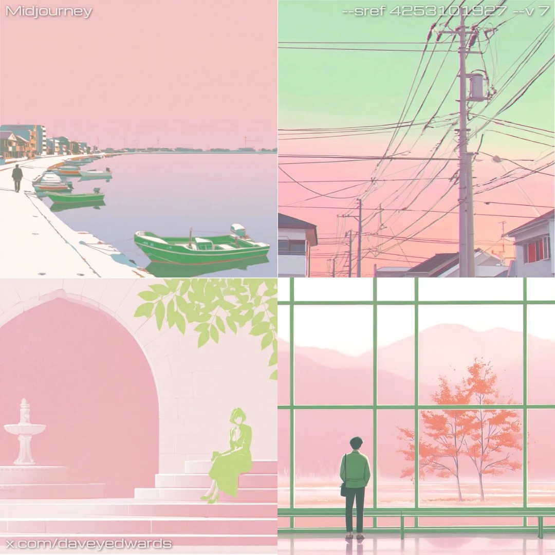 Dream-like illustration with a muted color palette, evoking a nature-inspired and imaginative atmosphere.