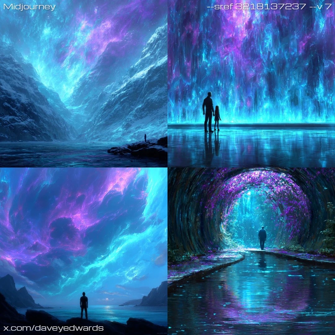 High contrast futuristic lighting effects.