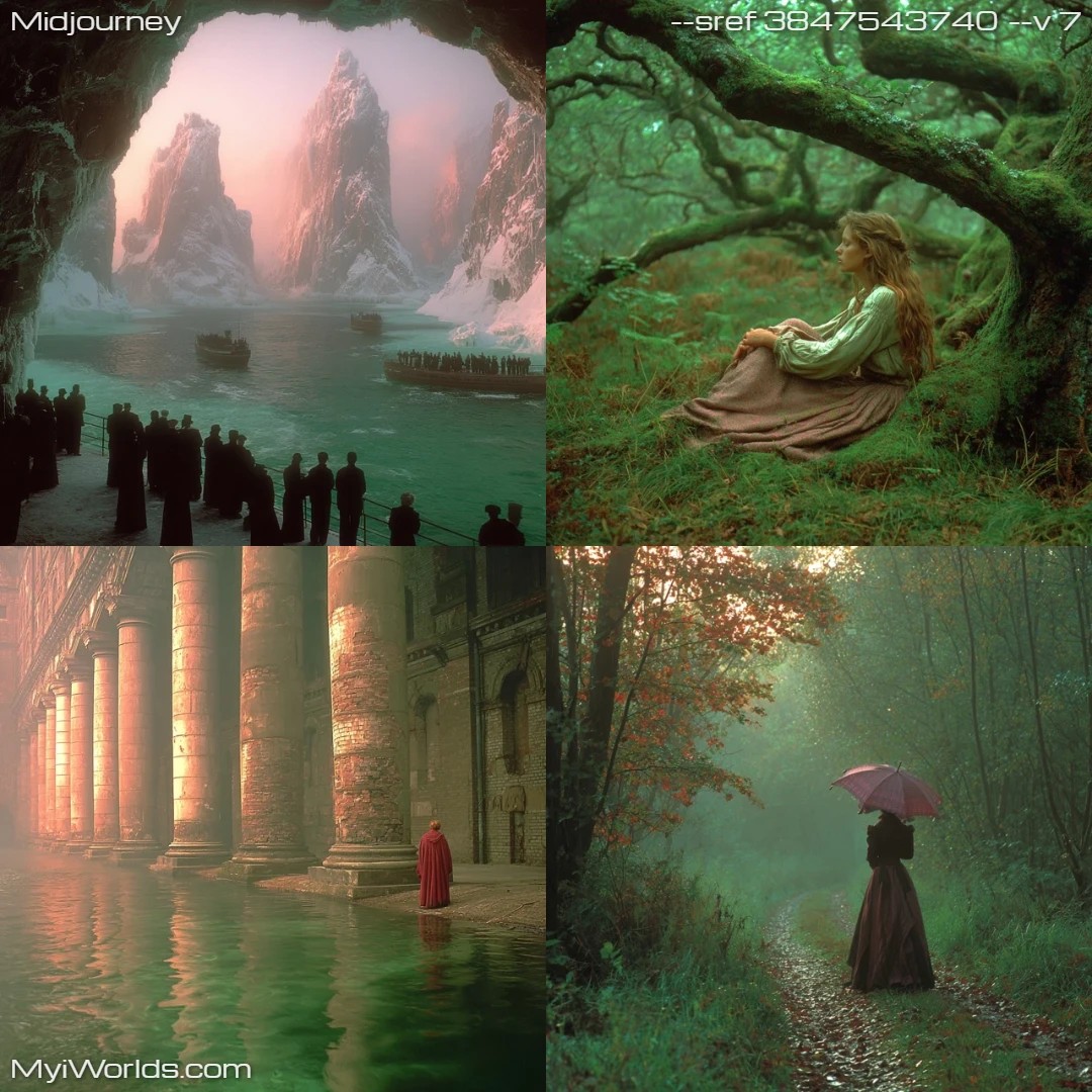Digital art with high contrast, creating a misty atmosphere.