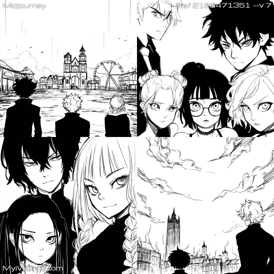 Manga-art-style-with-dark-ambiance,-featuring-profile-of-anime-characters-in-a-comic-book-illustration.