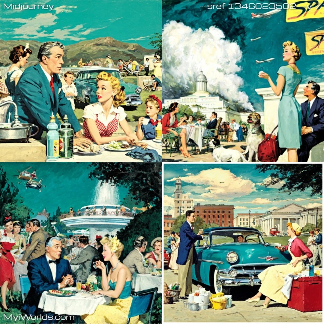 Realistic-art-with-a-focus-on-vibrant-colors,-depicting-a-family-oriented-outdoor-gathering.