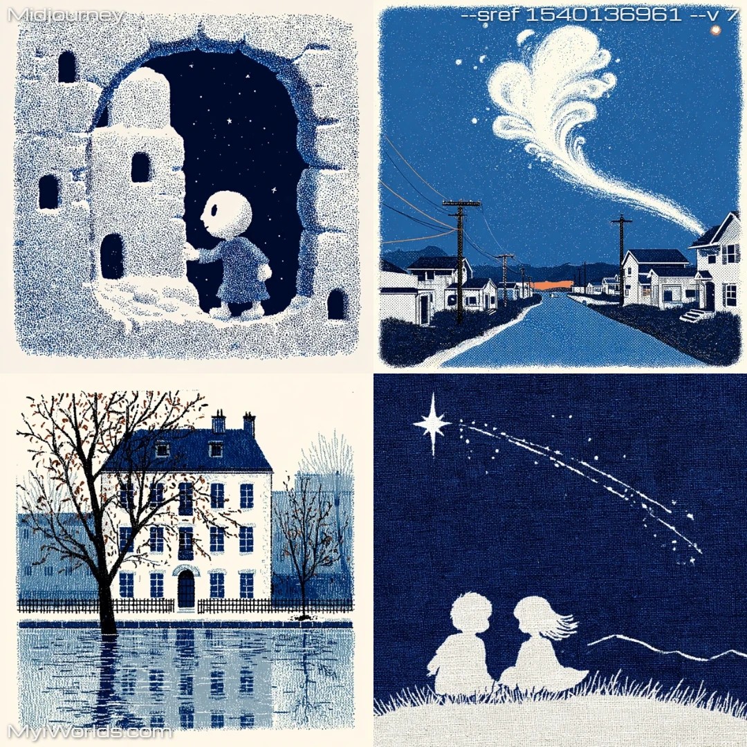 Illustrative comic book with sketchy details and vivid nighttime scenes.