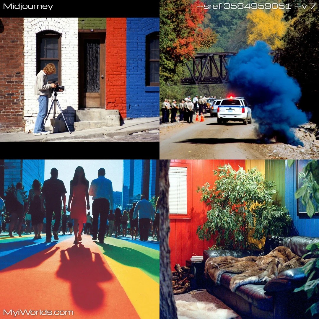 Photorealistic with high contrast, featuring a colorful scene.