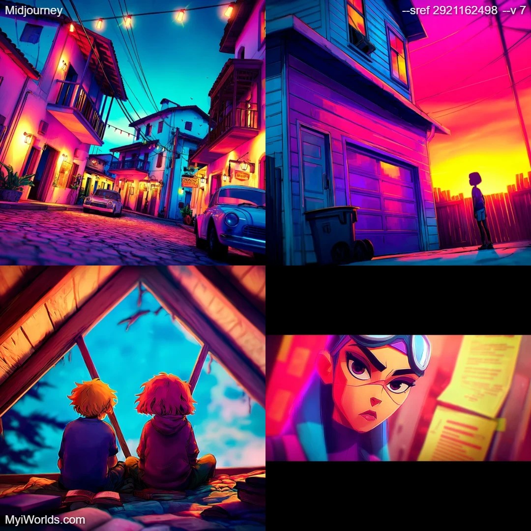 Stylized art with a limited palette and moody atmosphere.