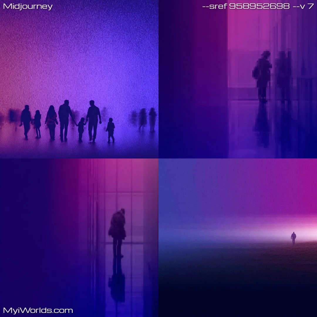 Surrealistic abstract with dark, shadowy lighting.
