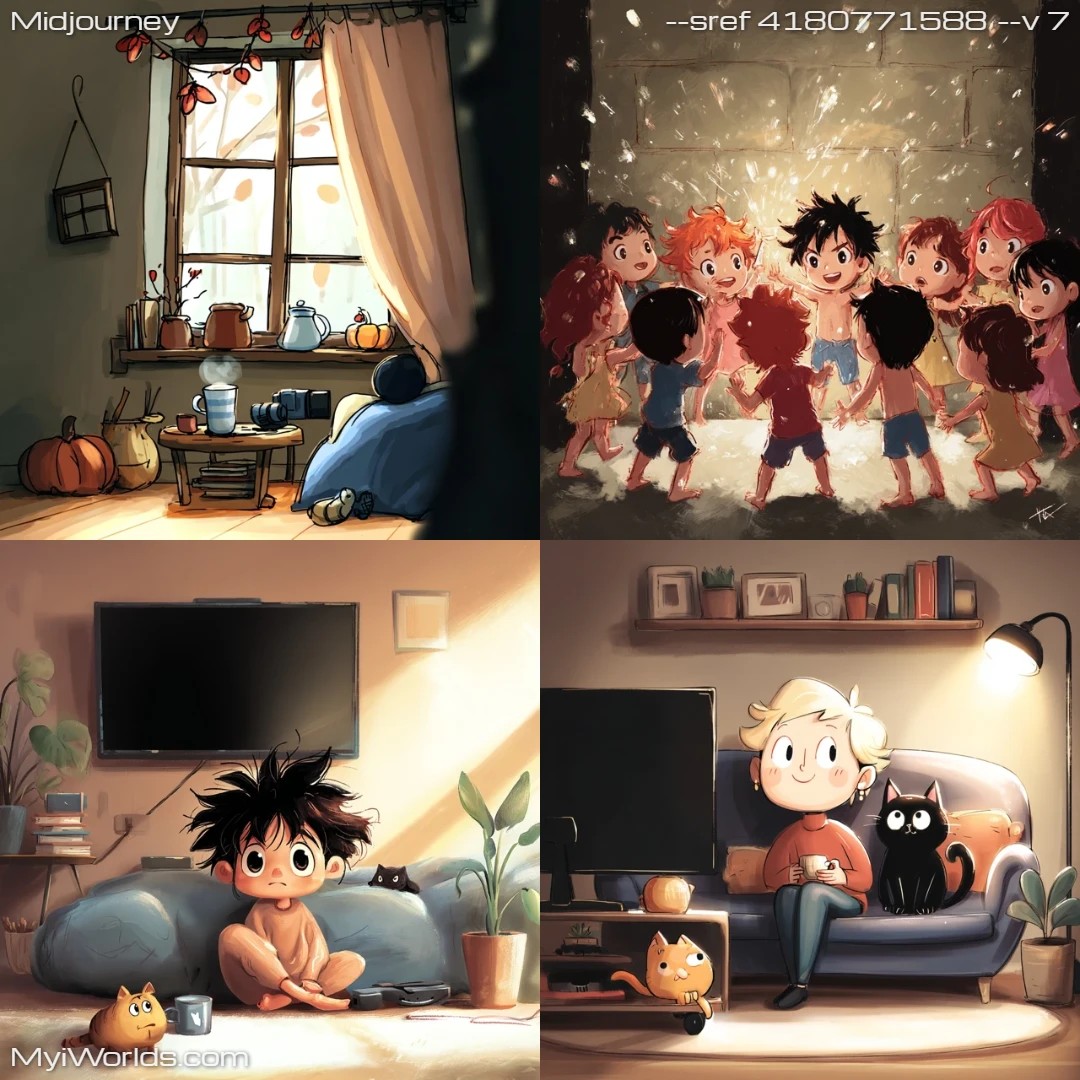 Cartoon stylization with muted colors and a focus on character design.