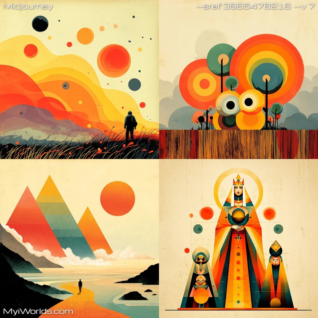 Psychedelic colorful abstract whimsical art.