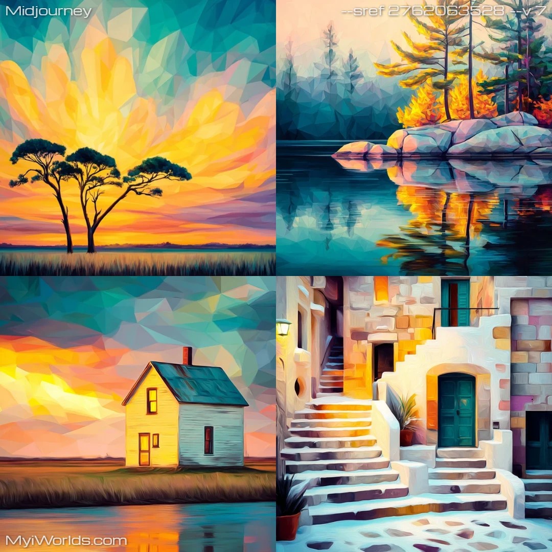 Realistic landscape painting with a vibrant color palette.