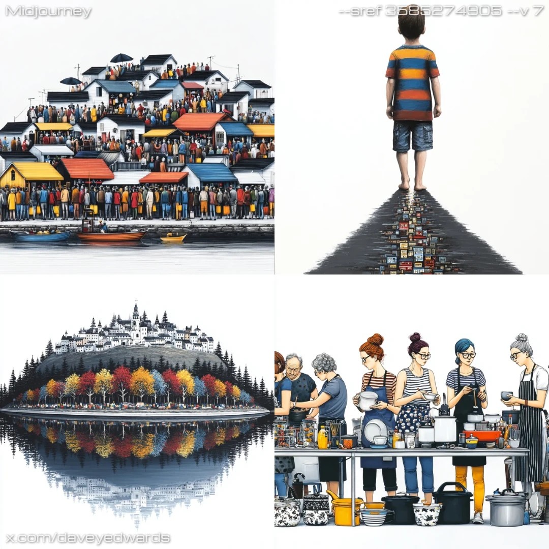 Photo-realistic high-contrast isometric urban landscape.