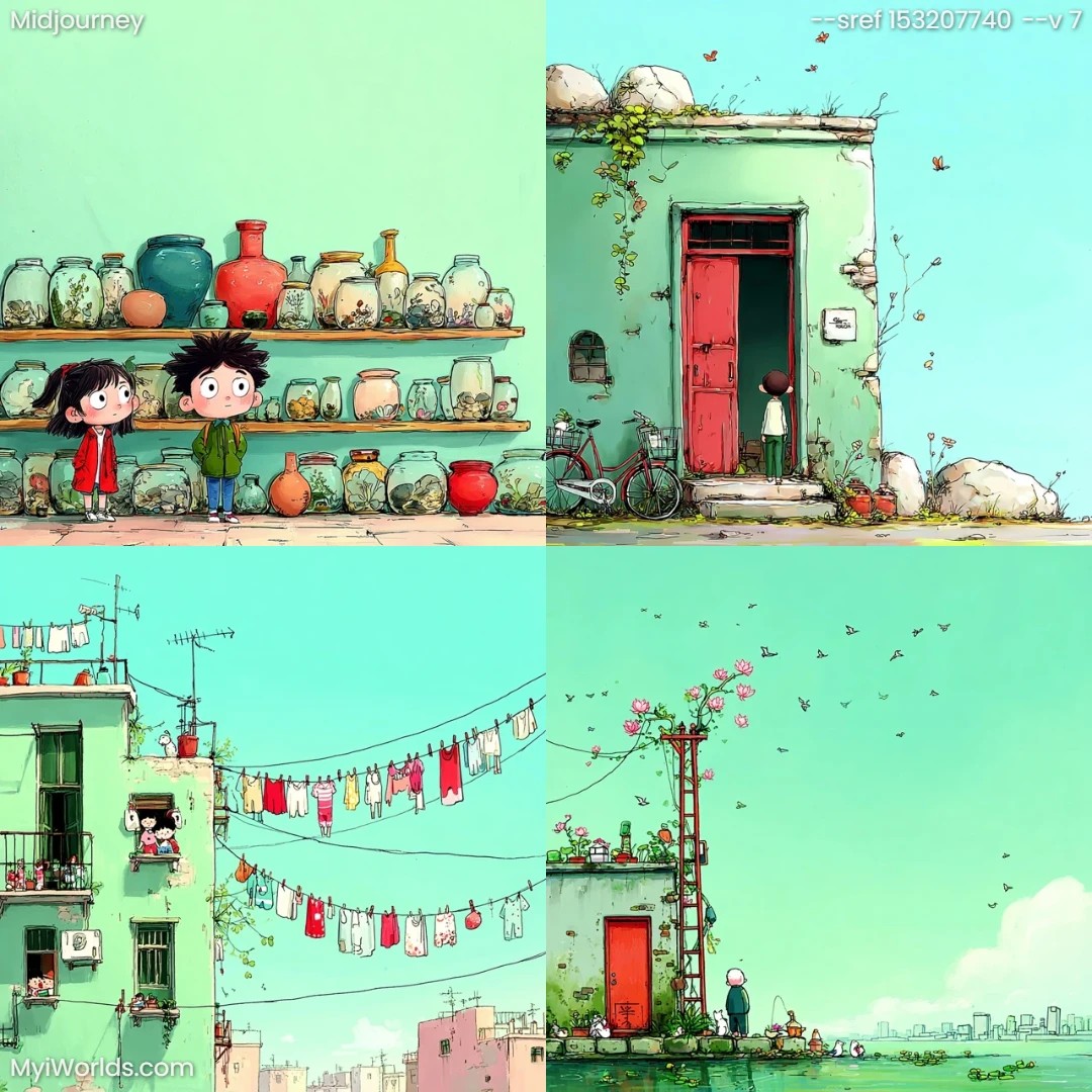 Colorful-comic-style-art-with-bright,-naturalistic-outdoor-light.