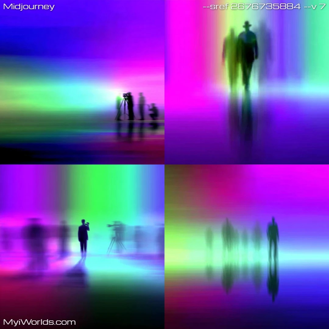 Psychedelic color collage with light effects.