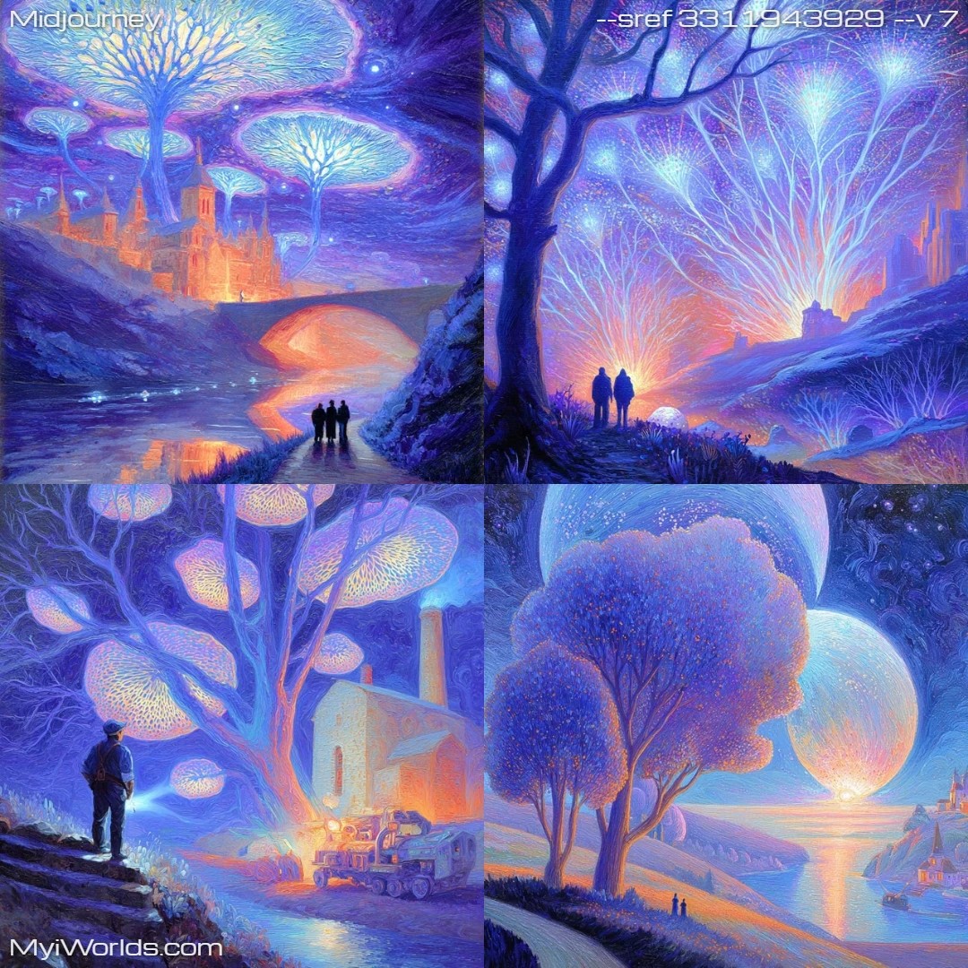 Digital-art-with-surrealistic-elements-in-a-twilight-setting,-evoking-an-ethereal-atmosphere.