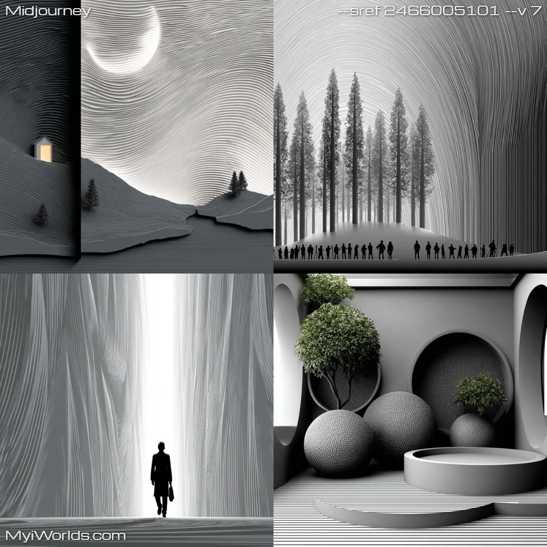 Surreal grayscale photography with strong light play and contrast.
