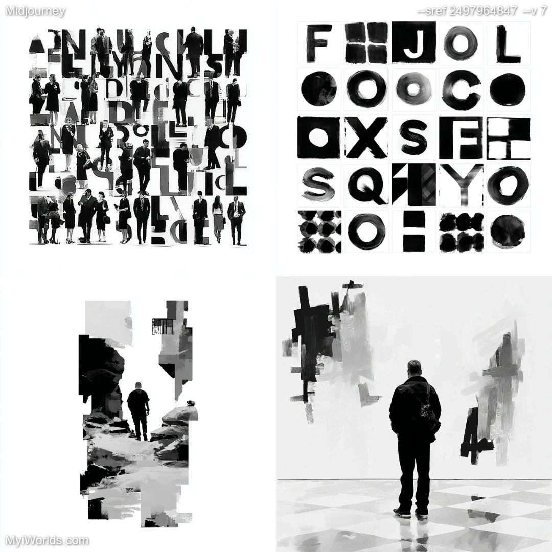 Black-and-white texture with intricate patterns in a monochromatic art style.
