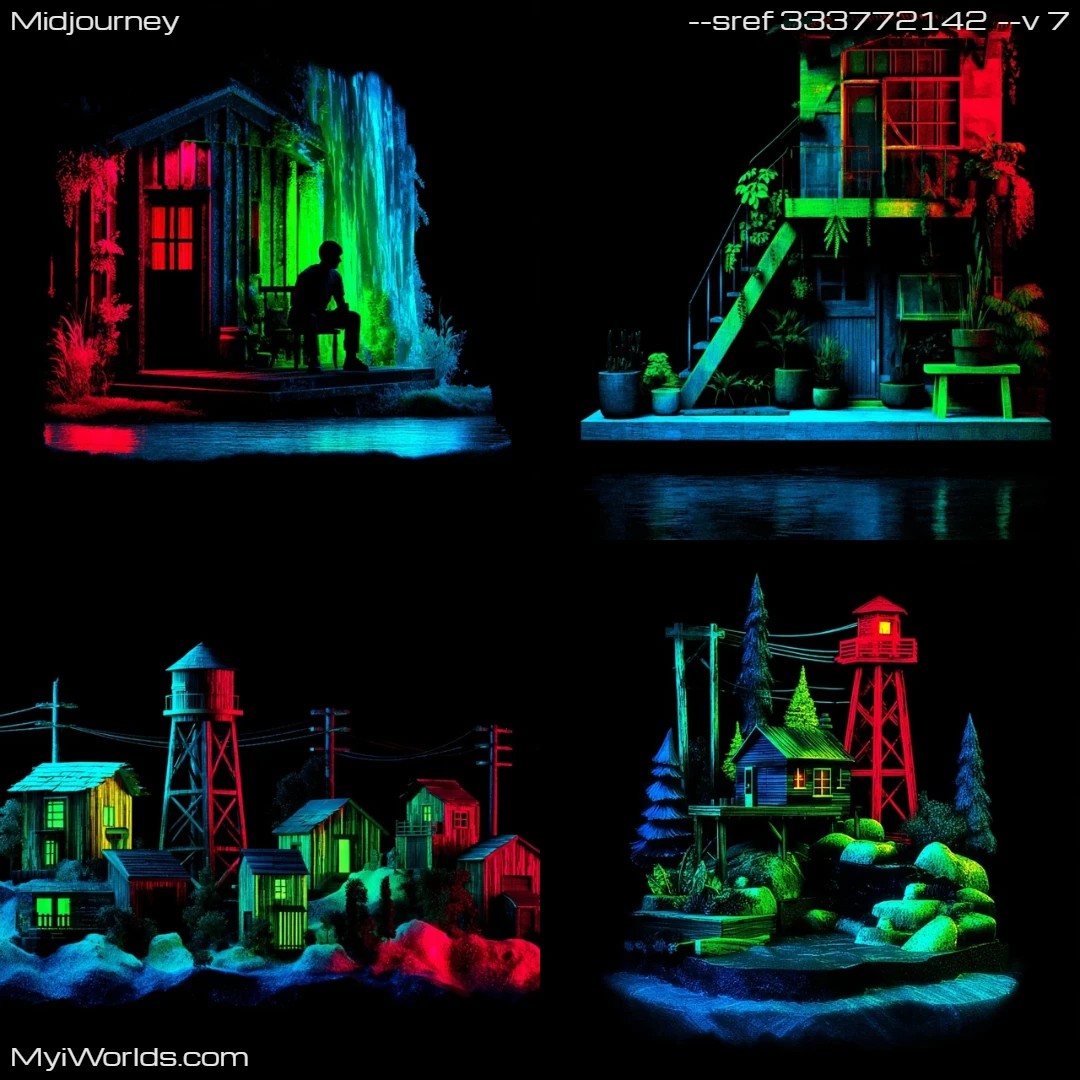 Dark,-isometric-minimalist-village-scene-with-atmospheric-lighting.
