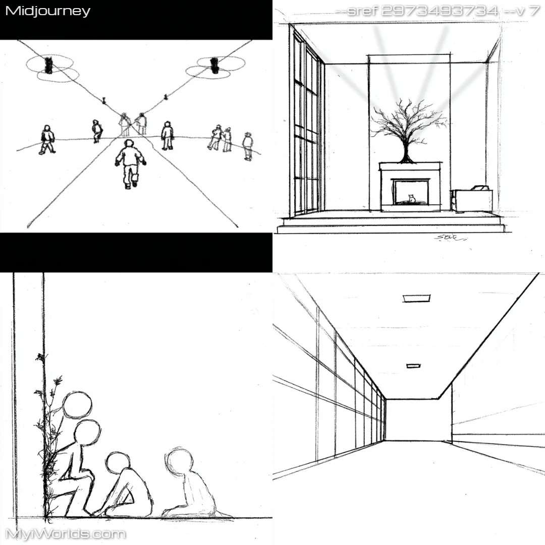 Modern 3D rendering with a monochromatic perspective.