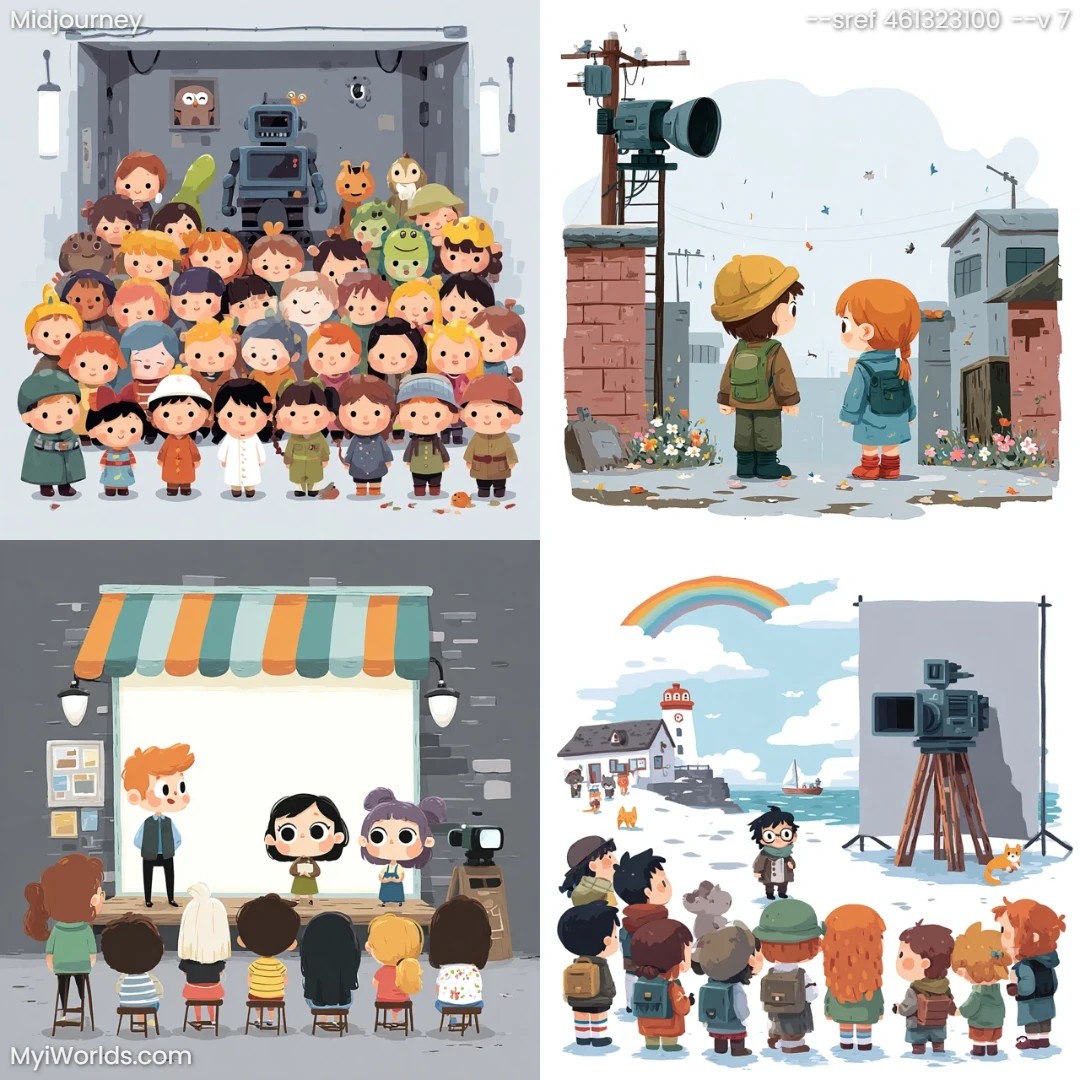 Cartoon-style-children's-book-illustration-with-simple,-bright-colors.