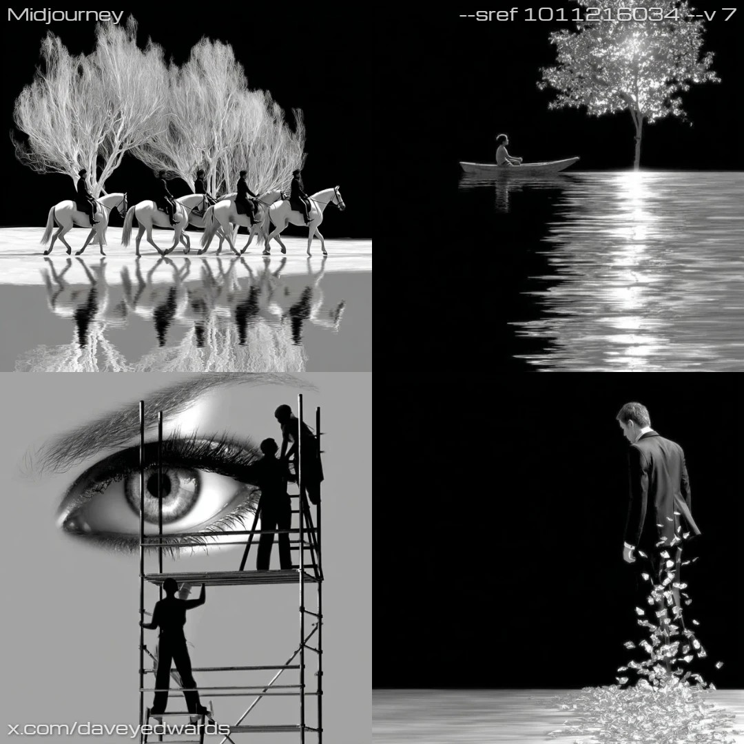 Photorealistic black and white minimalist with high contrast.