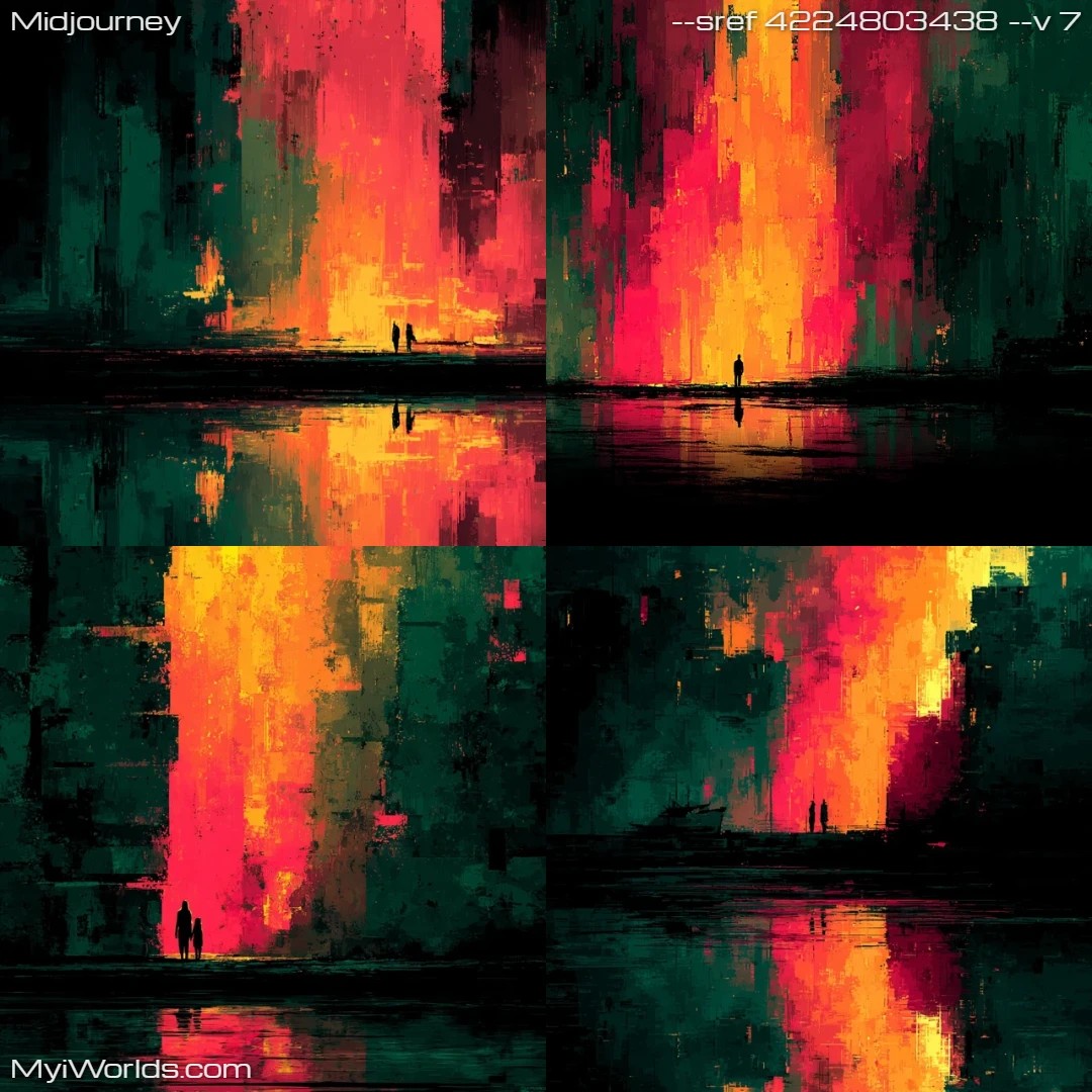 Expressionistic-painting-with-a-limited-palette,-creating-a-dystopian-and-moody-atmosphere.