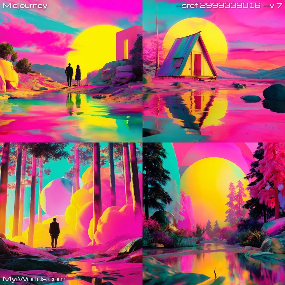 Psychedelic-art-with-vibrant-neon-lighting,-using-a-surreal-landscape.