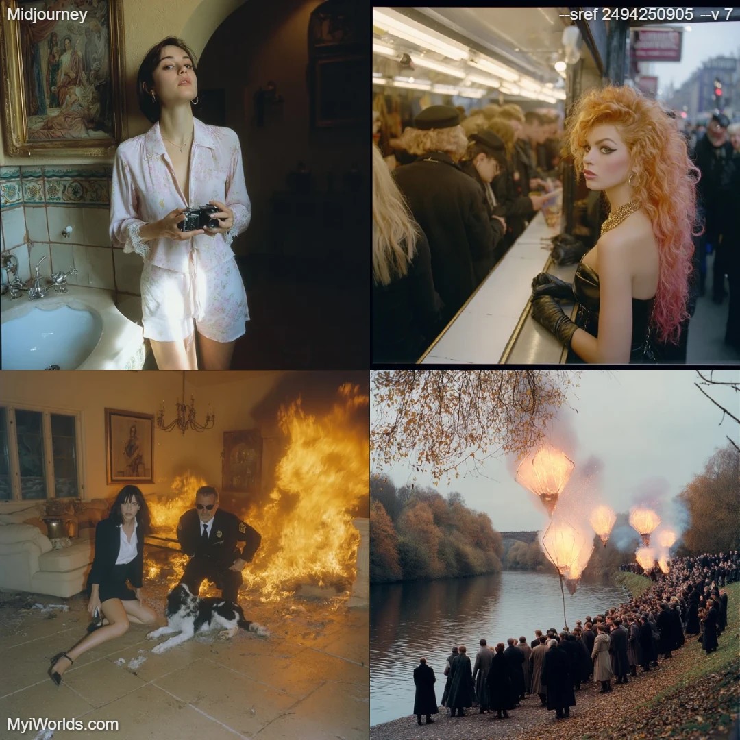 Color photography with dramatic, staged lighting and bold subjects.
