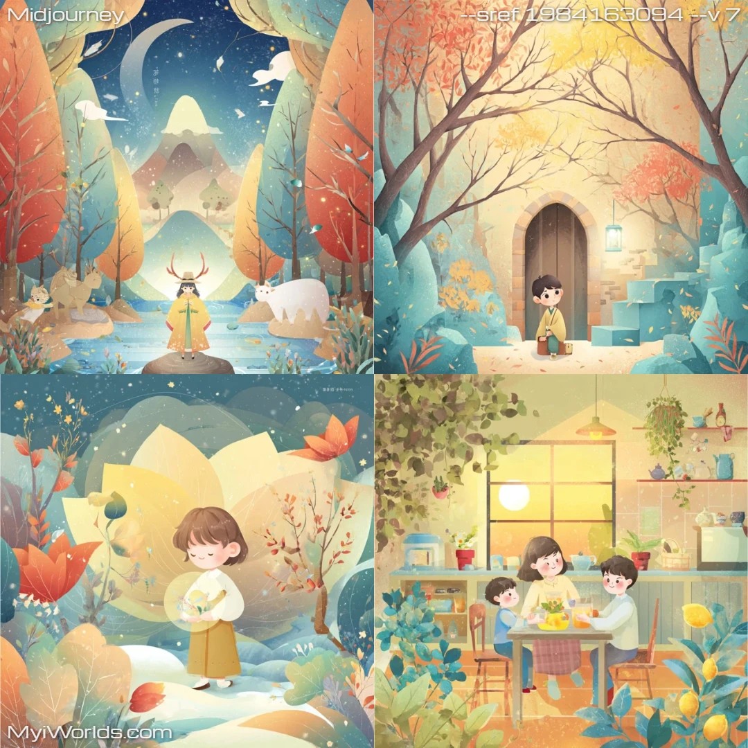 Cartoon-style-digital-art-with-an-autumnal-color-palette-and-a-cozy-atmosphere.