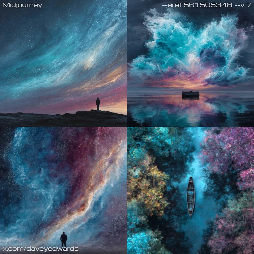 Photorealistic with high contrast and minimal elements, featuring a single figure in a vast night sky.